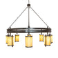 Meyda Lighting Beartooth 82" 8-Light Timeless Bronze Chandelier With Tawnyrock Idalight Shade