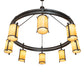 Meyda Lighting Beartooth 82" 8-Light Timeless Bronze Chandelier With Tawnyrock Idalight Shade