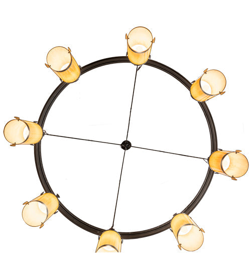 Meyda Lighting Beartooth 82" 8-Light Timeless Bronze Chandelier With Tawnyrock Idalight Shade