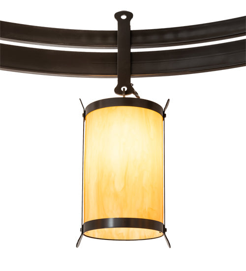 Meyda Lighting Beartooth 82" 8-Light Timeless Bronze Chandelier With Tawnyrock Idalight Shade