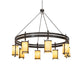 Meyda Lighting Beartooth 82" 8-Light Timeless Bronze Chandelier With Tawnyrock Idalight Shade