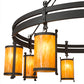 Meyda Lighting Beartooth 84" 8-Light Wrought Iron Chandelier With Ambra Siena Idalight Shade Glass