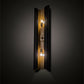 Meyda Lighting Beaumont 12" 2-Light Textured Black & Champagne Metallic Alva Wall Sconce