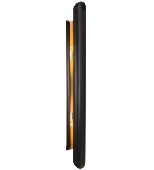 Meyda Lighting Beaumont 12" 2-Light Textured Black & Champagne Metallic Alva Wall Sconce