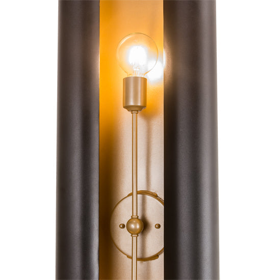 Meyda Lighting Beaumont 12" 2-Light Textured Black & Champagne Metallic Alva Wall Sconce