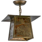 Meyda Lighting Beaver at Work 17" Antique Copper Pendant Light With Amber Mica Shade Glass