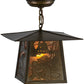 Meyda Lighting Beaver at Work 17" Antique Copper Pendant Light With Amber Mica Shade Glass
