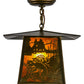 Meyda Lighting Beaver at Work 17" Antique Copper Pendant Light With Amber Mica Shade Glass