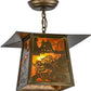 Meyda Lighting Beaver at Work 17" Antique Copper Pendant Light With Amber Mica Shade Glass