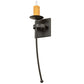 Meyda Lighting Bechar 6" Antique Iron Gate Wall Sconce With Ivory Candle Cover