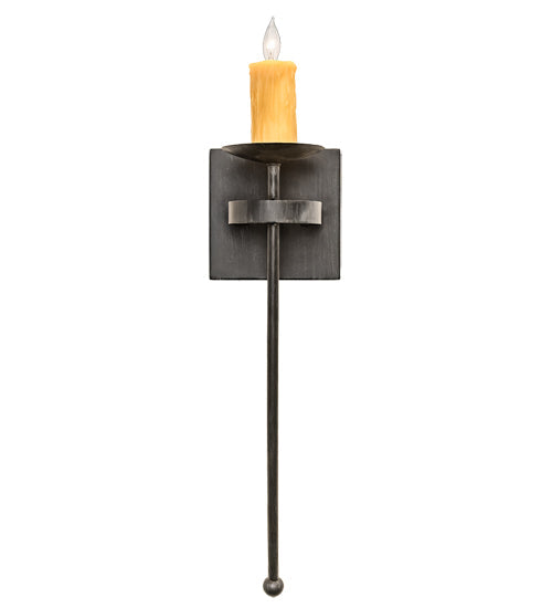 Meyda Lighting Bechar 6" Antique Iron Gate Wall Sconce With Ivory Candle Cover