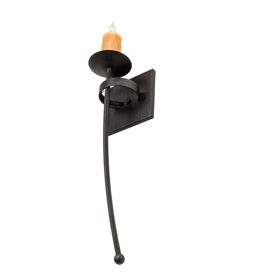 Meyda Lighting Bechar 6" Antique Iron Gate Wall Sconce With Ivory Candle Cover