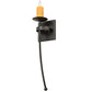 Meyda Lighting Bechar 6" Antique Iron Gate Wall Sconce With Ivory Candle Cover