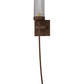 Meyda Lighting Bechar 6" Antique Rust Wall Sconce With Clear Seeded Shade Glass