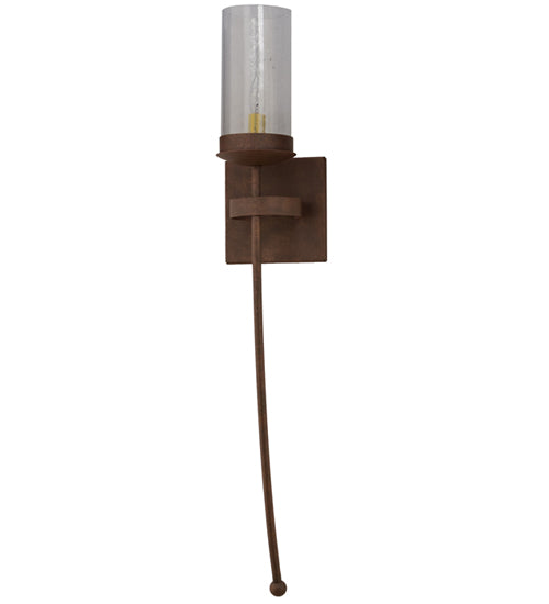 Meyda Lighting Bechar 6" Antique Rust Wall Sconce With Clear Seeded Shade Glass