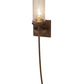 Meyda Lighting Bechar 6" Antique Rust Wall Sconce With Clear Seeded Shade Glass