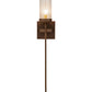 Meyda Lighting Bechar 6" Antique Rust Wall Sconce With Clear Seeded Shade Glass