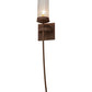 Meyda Lighting Bechar 6" Antique Rust Wall Sconce With Clear Seeded Shade Glass