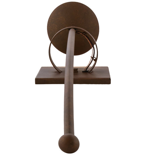 Meyda Lighting Bechar 6" Antique Rust Wall Sconce With Clear Seeded Shade Glass