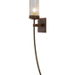 Meyda Lighting Bechar 6" Antique Rust Wall Sconce With Clear Seeded Shade Glass