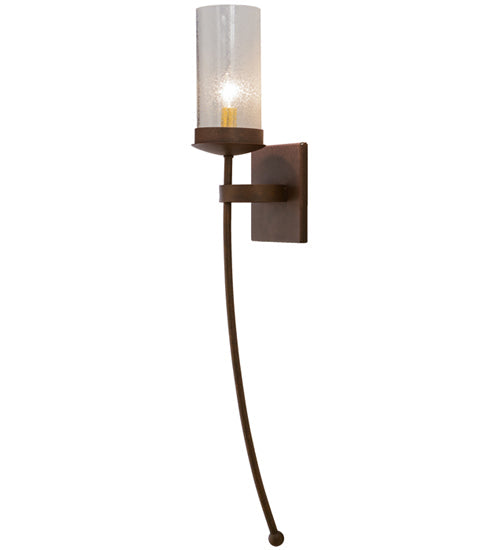 Meyda Lighting Bechar 6" Antique Rust Wall Sconce With Clear Seeded Shade Glass