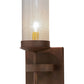 Meyda Lighting Bechar 6" Antique Rust Wall Sconce With Clear Seeded Shade Glass
