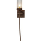 Meyda Lighting Bechar 6" Antique Rust Wall Sconce With Clear Seeded Shade Glass