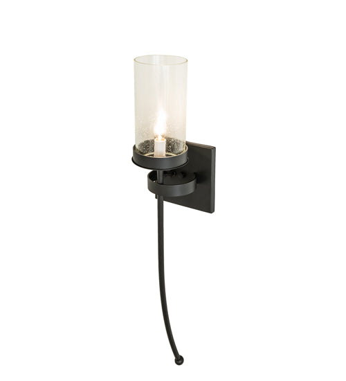 Meyda Lighting Bechar 6" Blackwash Wall Sconce With Clear Seeded Shade Glass