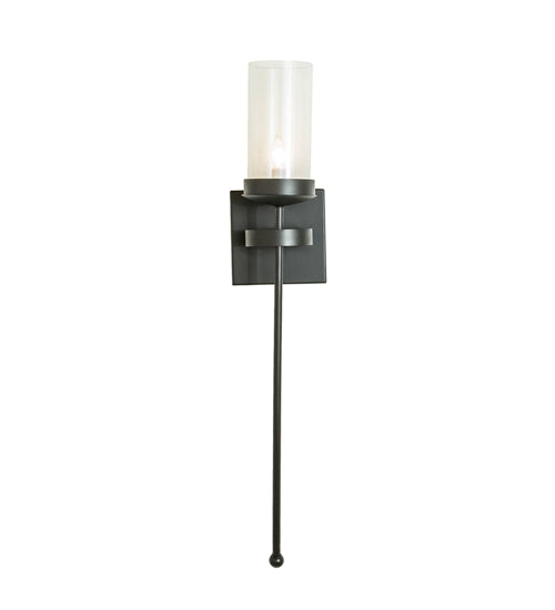 Meyda Lighting Bechar 6" Blackwash Wall Sconce With Clear Seeded Shade Glass