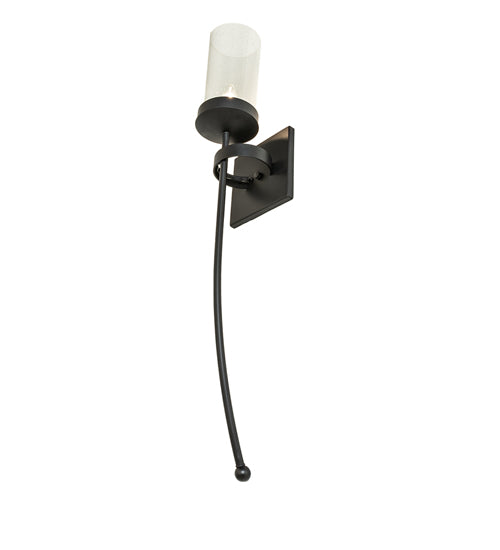 Meyda Lighting Bechar 6" Blackwash Wall Sconce With Clear Seeded Shade Glass