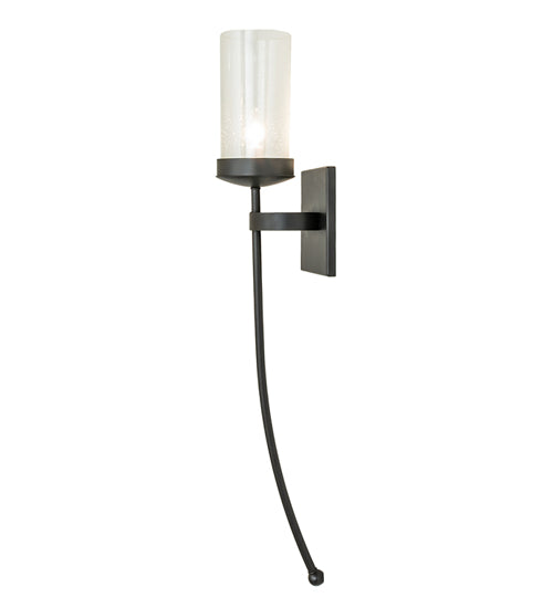 Meyda Lighting Bechar 6" Blackwash Wall Sconce With Clear Seeded Shade Glass