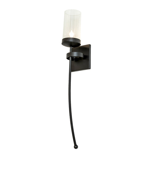 Meyda Lighting Bechar 6" Blackwash Wall Sconce With Clear Seeded Shade Glass