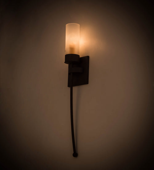 Meyda Lighting Bechar 6" Cajun Spice Wall Sconce With Frosted Clear Shade Glass