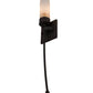 Meyda Lighting Bechar 6" Cajun Spice Wall Sconce With Frosted Clear Shade Glass