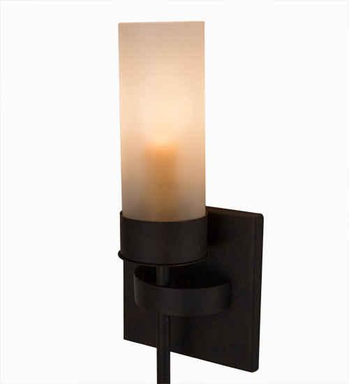 Meyda Lighting Bechar 6" Cajun Spice Wall Sconce With Frosted Clear Shade Glass