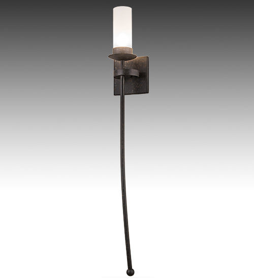 Meyda Lighting Bechar 6" Coffee Bean Wall Sconce With Clear Frosted Cylindre Shade Glass