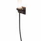 Meyda Lighting Bechar 6" Coffee Bean Wall Sconce With Clear Frosted Cylindre Shade Glass