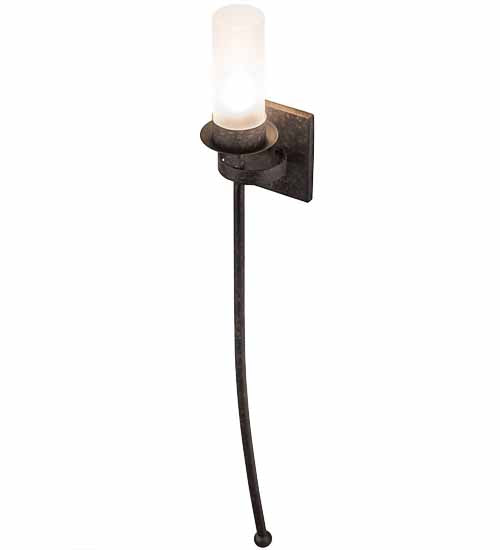 Meyda Lighting Bechar 6" Coffee Bean Wall Sconce With Clear Frosted Cylindre Shade Glass