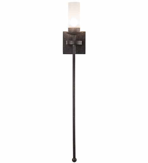 Meyda Lighting Bechar 6" Coffee Bean Wall Sconce With Clear Frosted Cylindre Shade Glass