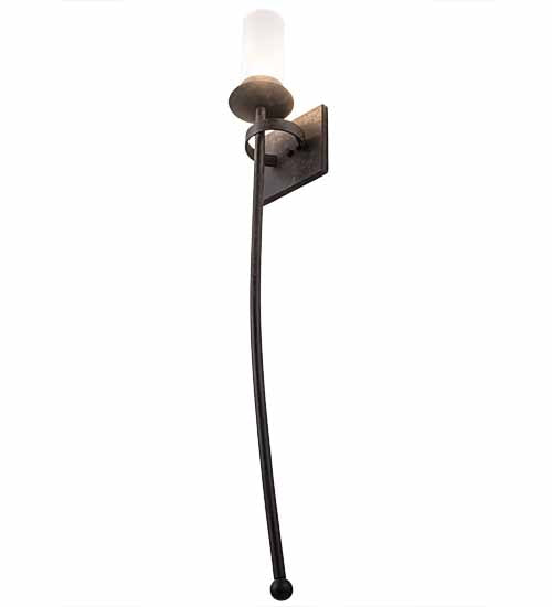 Meyda Lighting Bechar 6" Coffee Bean Wall Sconce With Clear Frosted Cylindre Shade Glass