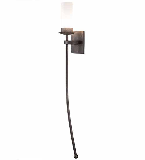 Meyda Lighting Bechar 6" Coffee Bean Wall Sconce With Clear Frosted Cylindre Shade Glass