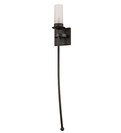 Meyda Lighting Bechar 6" Coffee Bean Wall Sconce With Clear Frosted Cylindre Shade Glass