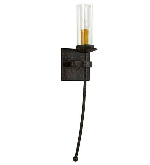 Meyda Lighting Bechar 6" Coffee Bean Wall Sconce With Clear Shade Glass