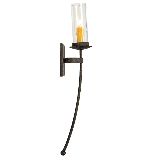 Meyda Lighting Bechar 6" Coffee Bean Wall Sconce With Clear Shade Glass