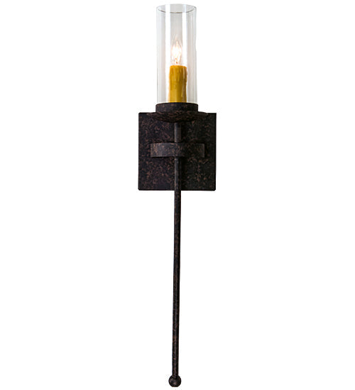 Meyda Lighting Bechar 6" Coffee Bean Wall Sconce With Clear Shade Glass