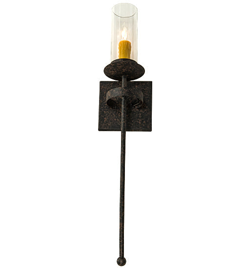 Meyda Lighting Bechar 6" Coffee Bean Wall Sconce With Clear Shade Glass