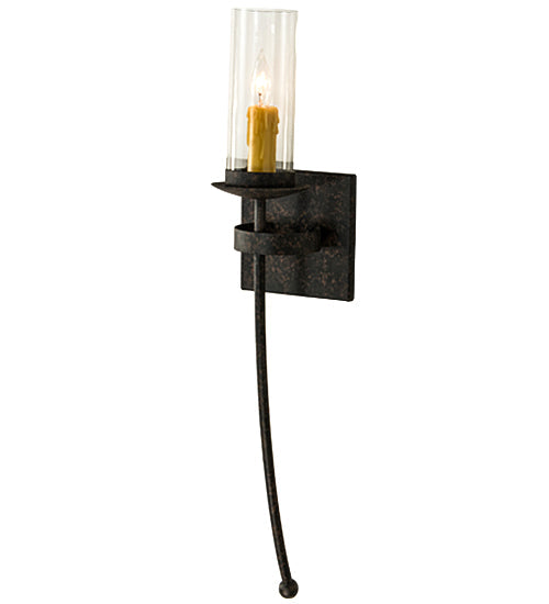 Meyda Lighting Bechar 6" Coffee Bean Wall Sconce With Clear Shade Glass