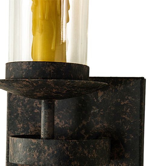 Meyda Lighting Bechar 6" Coffee Bean Wall Sconce With Clear Shade Glass