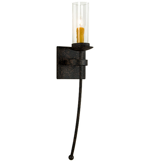 Meyda Lighting Bechar 6" Coffee Bean Wall Sconce With Clear Shade Glass