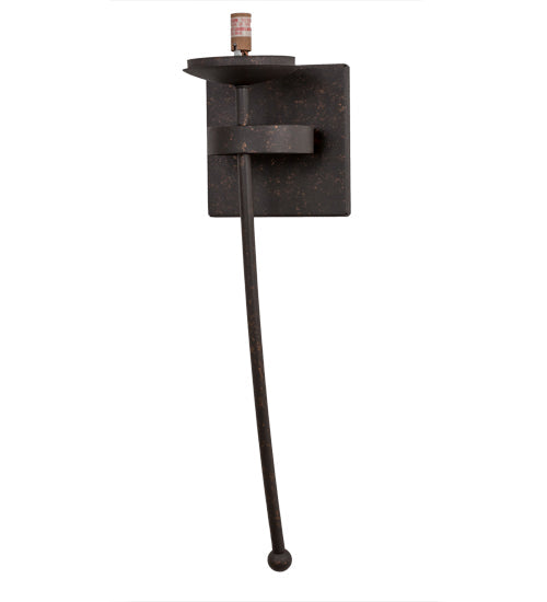 Meyda Lighting Bechar 6" Copper Rust Wall Sconce With Amber Tawnyrock Idalight Shade Glass